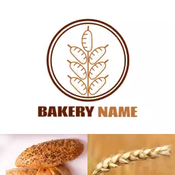 Rustic Brown Wheat Design Celebrating Artisan Bakery Logo Template