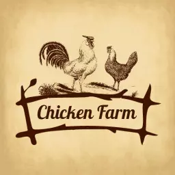 Rustic Chicken Farm Design Showcasing Agricultural Heritage Logo Template