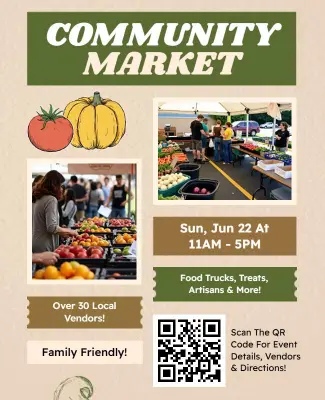 Rustic Community Farmers Market Flyer Template