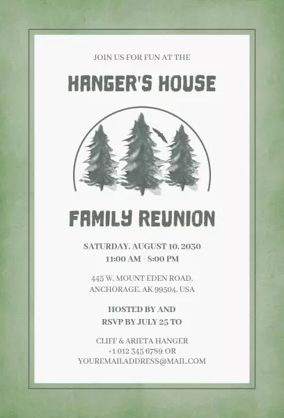 Rustic Family Gathering Outdoor Reunion Invitation Template