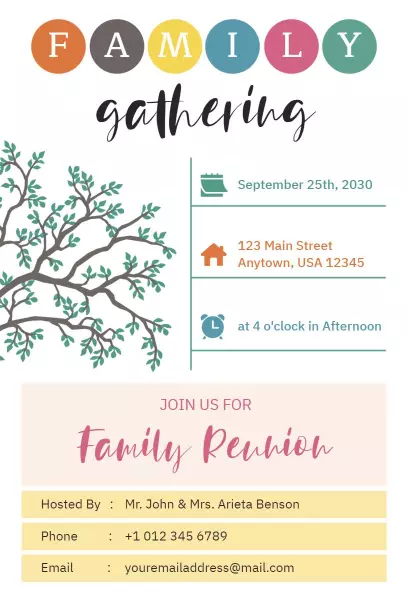 Rustic Family Gathering Reunion Celebration Invitation Template