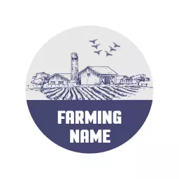 Rustic Farm Scene Sketch Illustrating Agricultural Life Logo Template