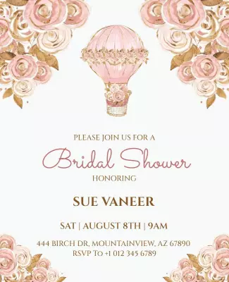 Rustic Floral Bridal Shower Invitation Flyer Template