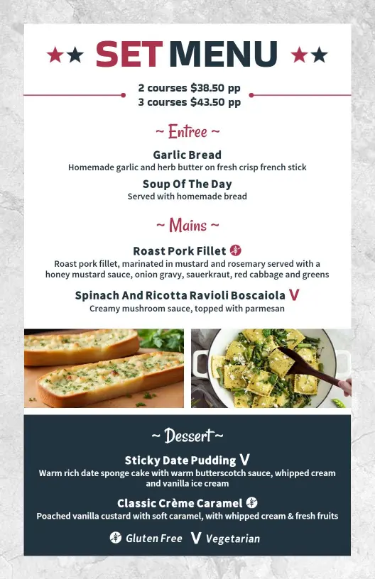Rustic Gourmet Style Illustrated Set Menu Template