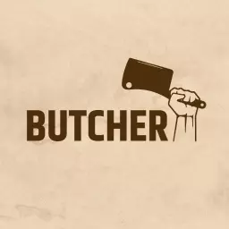 Rustic Hand Holding a Cleaver Symbolizing Butcher Services Logo Template