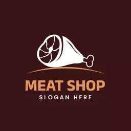 Rustic Meat Shop Featuring Fresh Cuts on Dark Background Logo Template