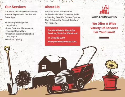 Rustic Outdoor Lawn Care and Maintenance Services Brochure Template
