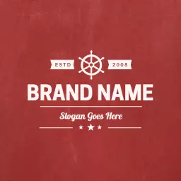 Rustic Red Background with Nautical Theme Vintage Logo Template