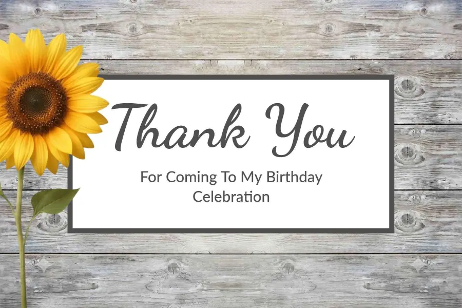 Rustic Sunflower Birthday Thank You Postcard Template