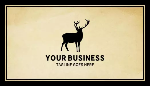 Rustic Vintage Antler Silhouette Business Card Template