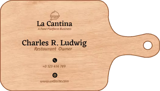 Rustic Wood Grain Restaurant Owner Business Card Template