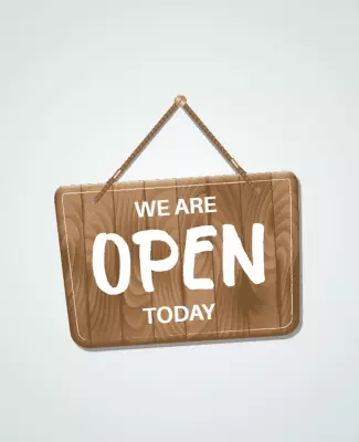 Rustic Wooden Open Business Sign Poster Template