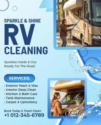 RV Cleaning Service Promotional Flyer Template