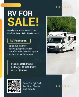 RV for Sale Promotional Flyer Template