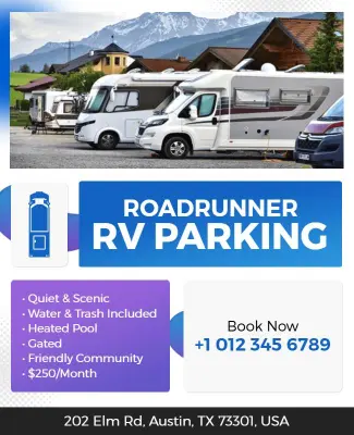 RV Parking Facility Advertisement Flyer Template