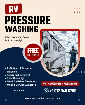 RV Pressure Washing Service Flyer Template