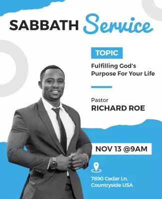 Sabbath Service Inspirational Program Flyer Template