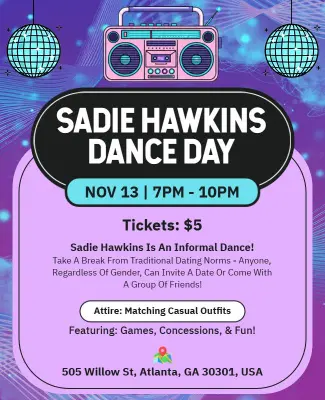 Sadie Hawkins Dance Day Event Flyer Template