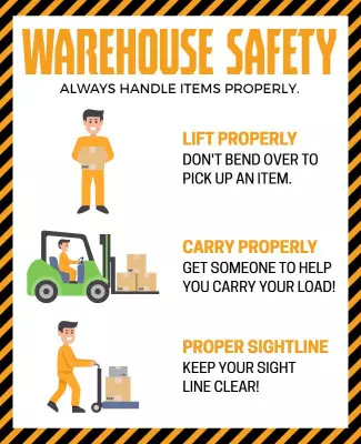 Safety Awareness for Warehouse Operations Guidance Poster Template