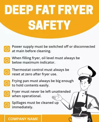 Safety Guidelines for Deep Fat Fryer Operation Poster Template