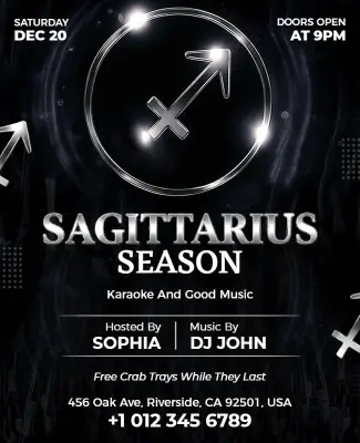 Sagittarius Season Karaoke Night Flyer Template