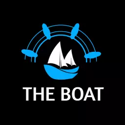 Sailing and Colorful Waves Representing Boat Adventure Logo Template