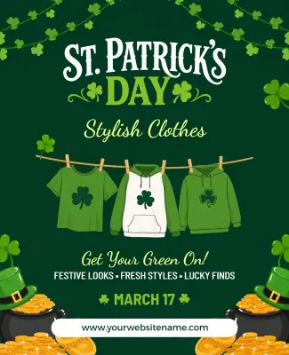 Saint Patrick's Day Clothing Promotion Poster Template