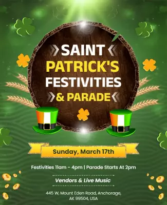 Saint Patricks Day Parade Celebration Flyer Template