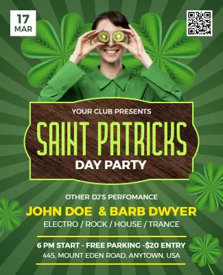 Saint Patricks Day Party Celebration Flyer Template