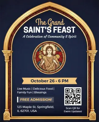 Saint's Feast Day Celebration Flyer Template