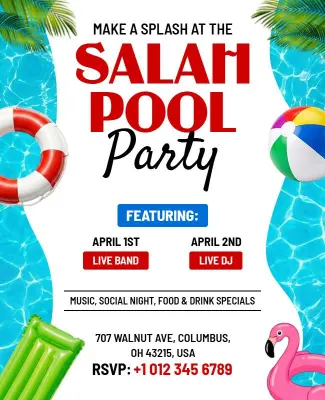 Salah Pool Party Event Flyer Template