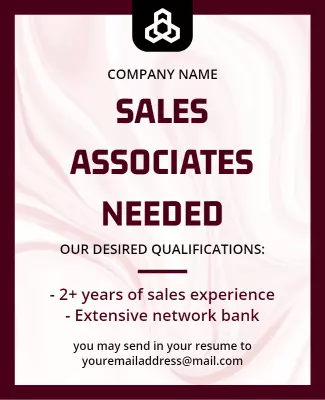 Sales Associate Job Opening Announcement Flyer Template