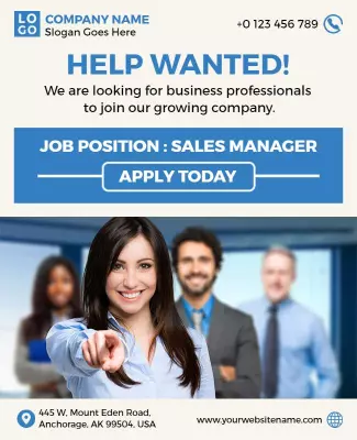 Sales Manager Recruitment Flyer Template