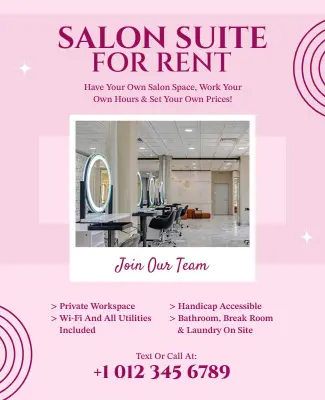Salon Suite Rental Opportunity Poster Template