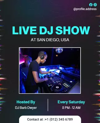 San Diego Live Dj Night Event Flyer Template