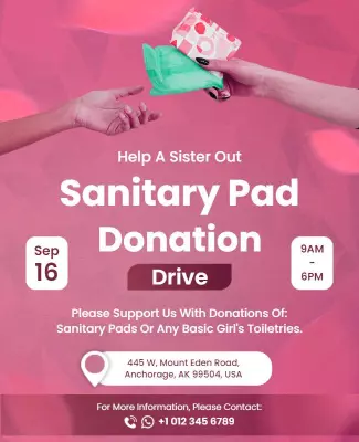 Sanitary Pad Donation Drive Flyer Template