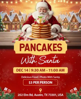 Santa Pancake Breakfast Event Flyer Template