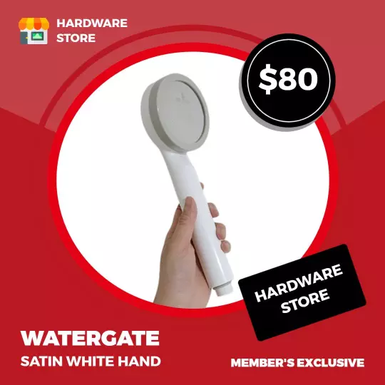 Satin White Watergate Hand Tool for Hardware Store Promotion Ad Template