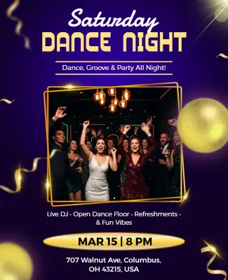 Saturday Dance Night Party Flyer Template