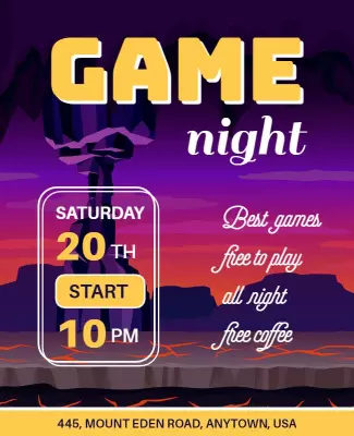 Saturday Game Night Event Flyer Template