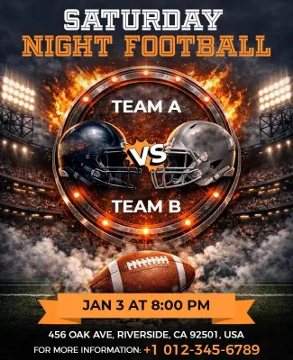 Saturday Night Football Match Flyer Template