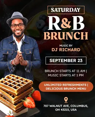 Saturday R&b Brunch Event Flyer Template