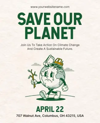 Save Our Planet Environmental Awareness Poster Template