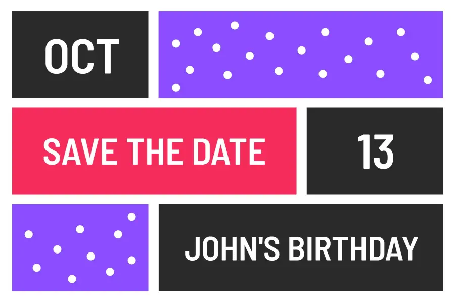 Save the Date Birthday Event Postcard Template
