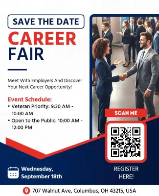 Save the Date Career Fair Networking Event Flyer Template