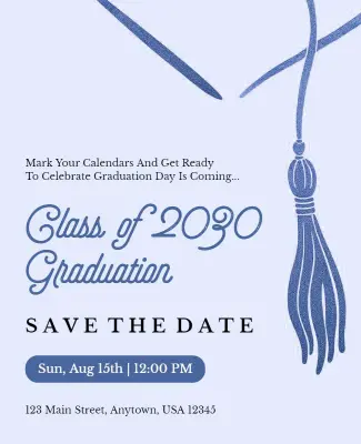Save the Date Graduation Announcement Flyer Template