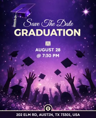 Save the Date Graduation Event Poster Template