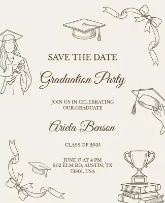 Save the Date Graduation Party Flyer Template
