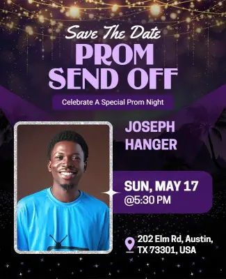 Save the Date Prom Night Send-Off Event Flyer Template
