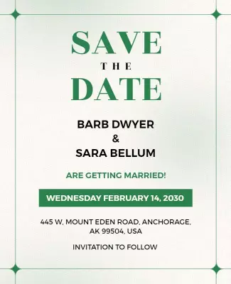 Save the Date Wedding Announcement Flyer Template